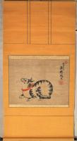新田猫画幅　新田徳純画
