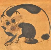 新田猫繪幅　新田曄画