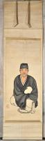 松尾芭蕉座像画幅　金井烏洲画