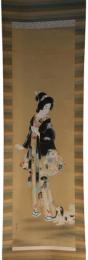 掛軸　鳥居清芳　美人図