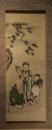 掛軸　狩野守嗣　諸葛孔明と寿老人松鶴図