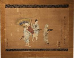 掛軸　屋代弘賢画　花筏之図