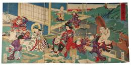 錦絵　福神蚕養の図