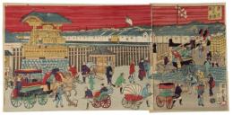 錦絵　東京日本橋風景