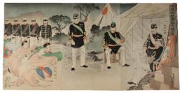 錦絵　平壌大捷清将生捕之図