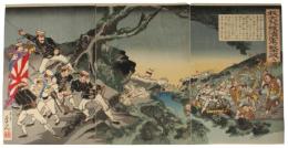 錦絵　我大斥候清軍ヲ撃破ス