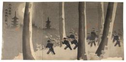 錦絵　牛荘雪中大激戦之図
