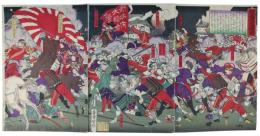錦絵　佐土原落城図