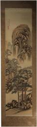 掛軸　浦上春琴　「秋景山水」