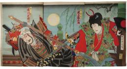 錦絵　役者絵　牛若丸と弁慶
