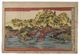 浮絵　安芸厳島弁天之社之図