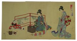 錦絵　裁縫之図