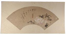 肉筆扇面　窪俊満