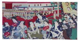 錦絵　成田山不導尊御着御道筋諸人群集図