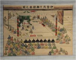 掛軸　伊勢大々御神楽之図