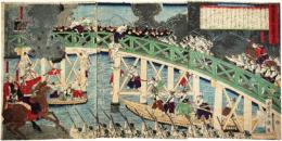 錦絵　鹿児島士族熊本安政橋戦争ノ図