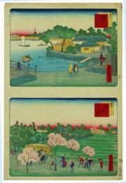 錦絵　椛はし、隅田堤