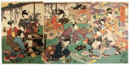 錦絵　春色麓の花