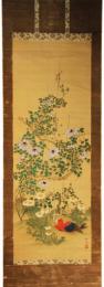 掛軸　金子金陵　「花鳥図」
