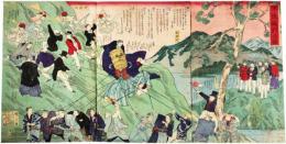 錦絵　米俵綱引の図