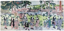 錦絵　五大尊明王開帳参詣図