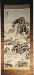 掛軸　帆足杏雨　自画賛　桐陰樓隠図