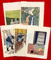 黒谷和紙　型染絵　手漉和紙　：紙すき村黒谷