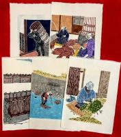 黒谷和紙　型染絵　手漉和紙　：紙すき村黒谷