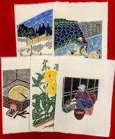 黒谷和紙　型染絵　手漉和紙　：紙すき村黒谷