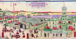 横濱繁栄本町通時計台神奈川鼎全圖