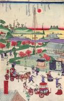 横濱繁栄本町通時計台神奈川鼎全圖