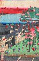 東京名所之内上野廣小路ヨリ三橋及公園地遠景　：第二回博覧会一覧之圖