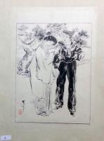 肉筆挿絵画稿　