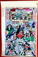 赤穂四十七義士吉良家討入の圖　組上　５枚続　立版古　組上絵　組立絵