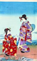 東風俗　美人の月見