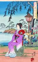 東風俗　美人の月見