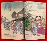 ちりめん本　;the months of japanese children  calendar for 1903