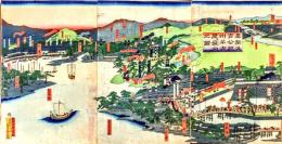 眞柴久吉公肥州名古屋江発向之圖
