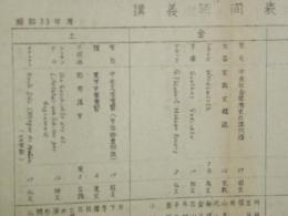 東京大学文学部講義時間表　昭和33年度