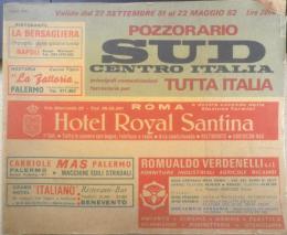イタリアの鉄道時刻表 POZZORARIO SUD CENTRO ITALIA　1981.1982年　c