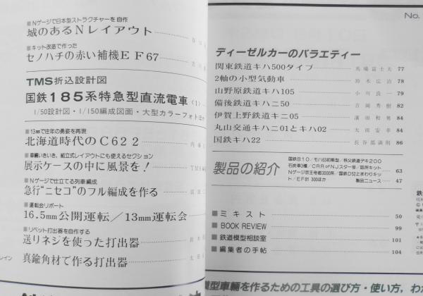 鉄道模型趣味 1985年7月号No.460 TMS折込設計図・国鉄185系特急型直流