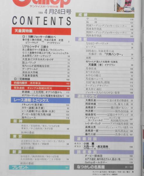 週刊ギャロップ 1994年4月24日号 春の盾3勝の岡部ビワハヤヒデVS