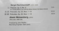 CD Sergey Rachmaninov Alexis Weissenberg ラフマニノフ アレクシス・ワイセンベルク　b

