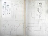 昭和レトロ　手書きノート　デザイン用スタイル集　ドレスメーカー女子学院スケール付き　c
