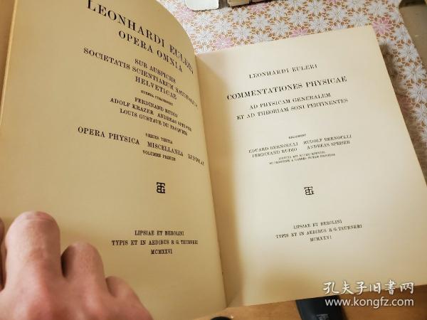 Leonhard Euler Opera Omnia ：Series III: Opera physica