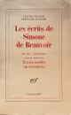 Les écrits de Simone de Beauvoir　シモーヌ・ド・ボーヴォワール