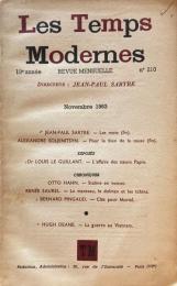 Les Temps modernes　Novembre 1963 No.210 J.P.Sartre サルトル　