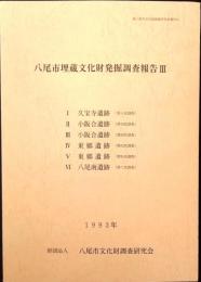 八尾市埋蔵文化財発掘調査報告