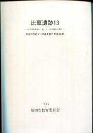 比恵遺跡13-比恵遺跡群第40・42・48次調査の報告-福岡市埋蔵文化財調査報告書第368集