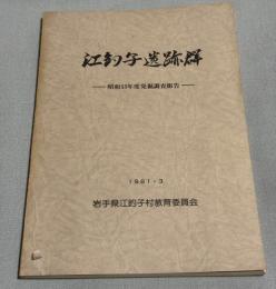 江釣子遺跡群 : 発掘調査報告